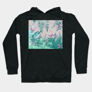 Ferns and Parrot Flowers Hoodie